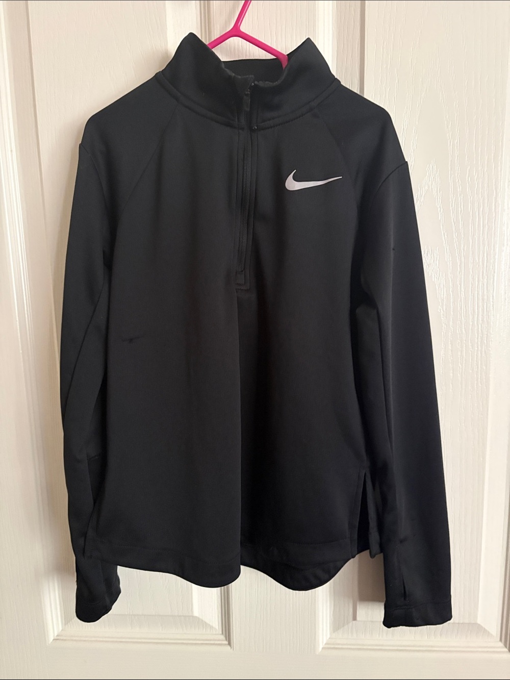 Nike Black Quarter-Zip Pullover with White Swoosh